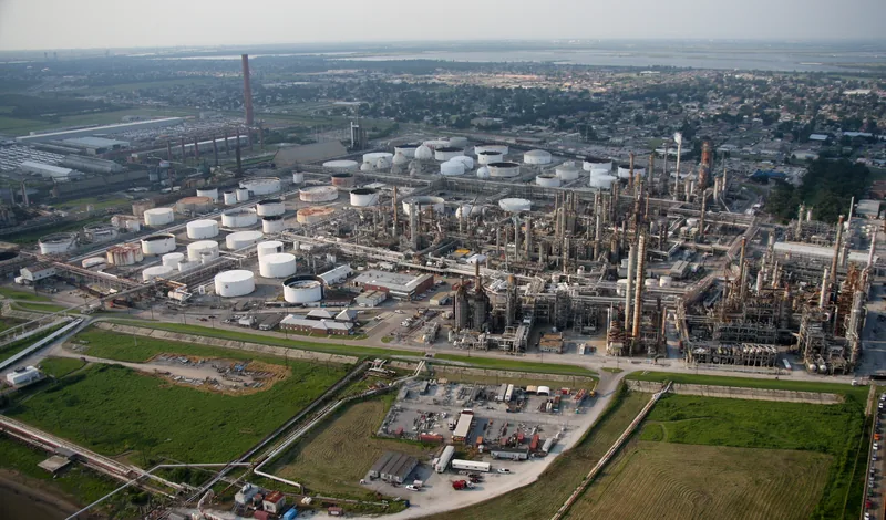 Aerial view of the Valero Meraux oil refinery in Louisiana